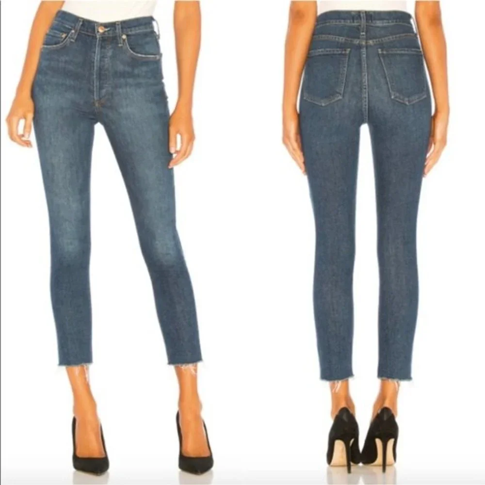 AGOLDE Nico High Rise Slim Fit Jeans in Vox Wash Blue Size 25